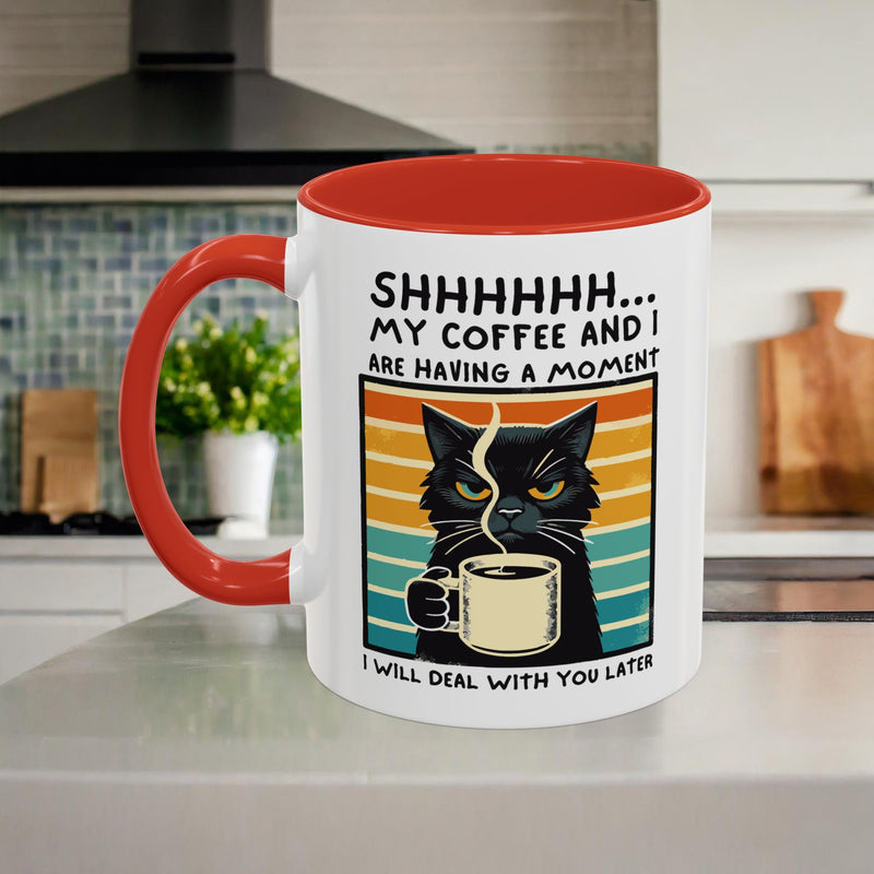 Funny Black Cat Coffee Mug with Free Shipping, Microwave and Dishwasher Safe