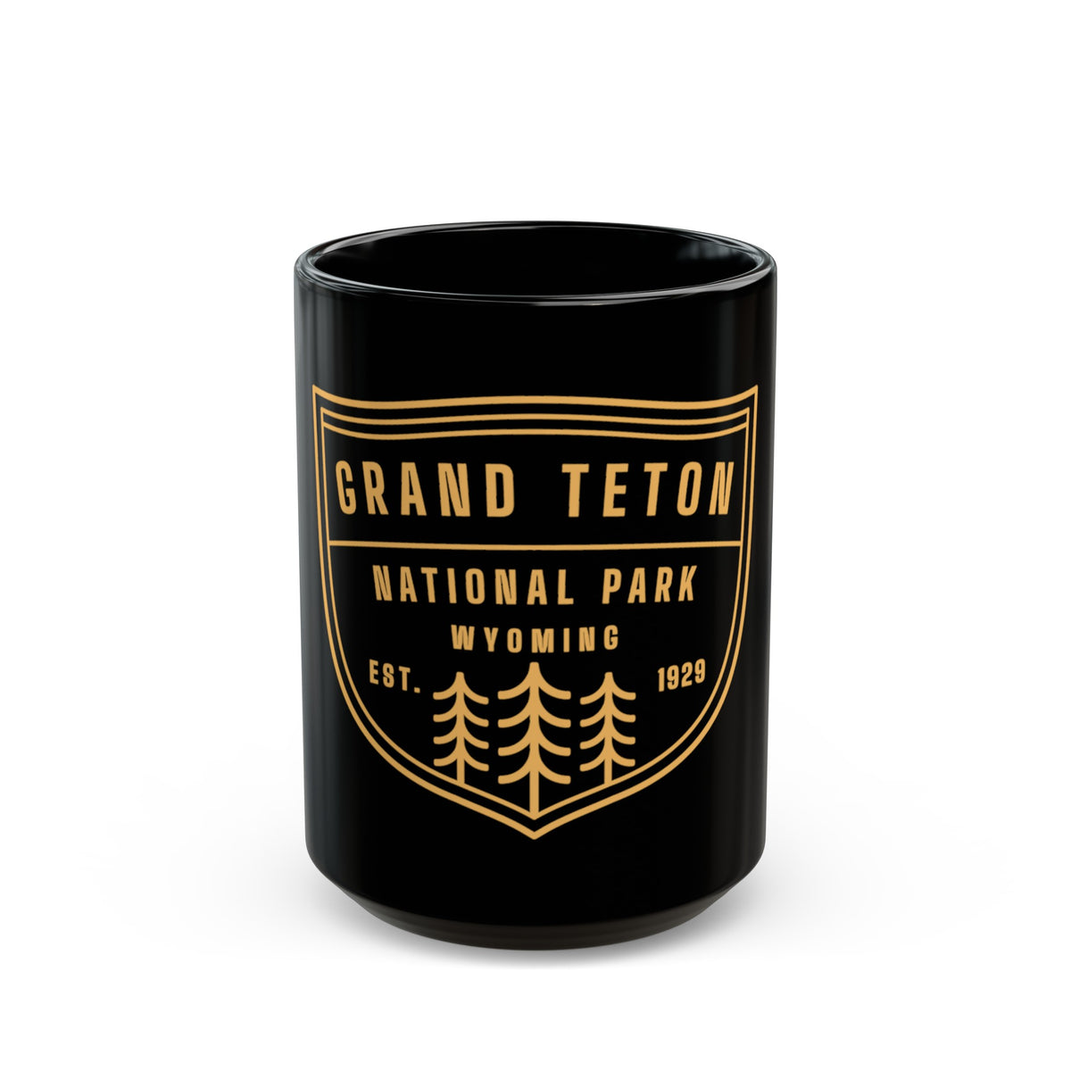 Grand Teton National Park Wyoming souvenir mug with crest design.