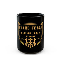 Grand Teton National Park Wyoming souvenir mug with crest design.