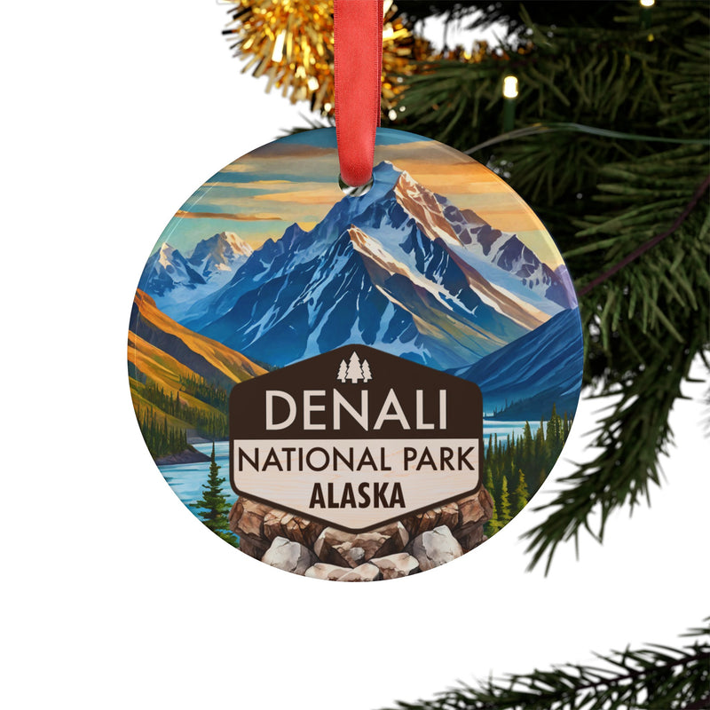 Denali Christmas Ornament with Ribbon