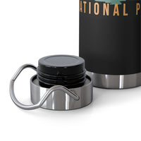 Grand Teton National Park souvenir water bottle featuring a scenic mountain landscape design with stainless steel construction.