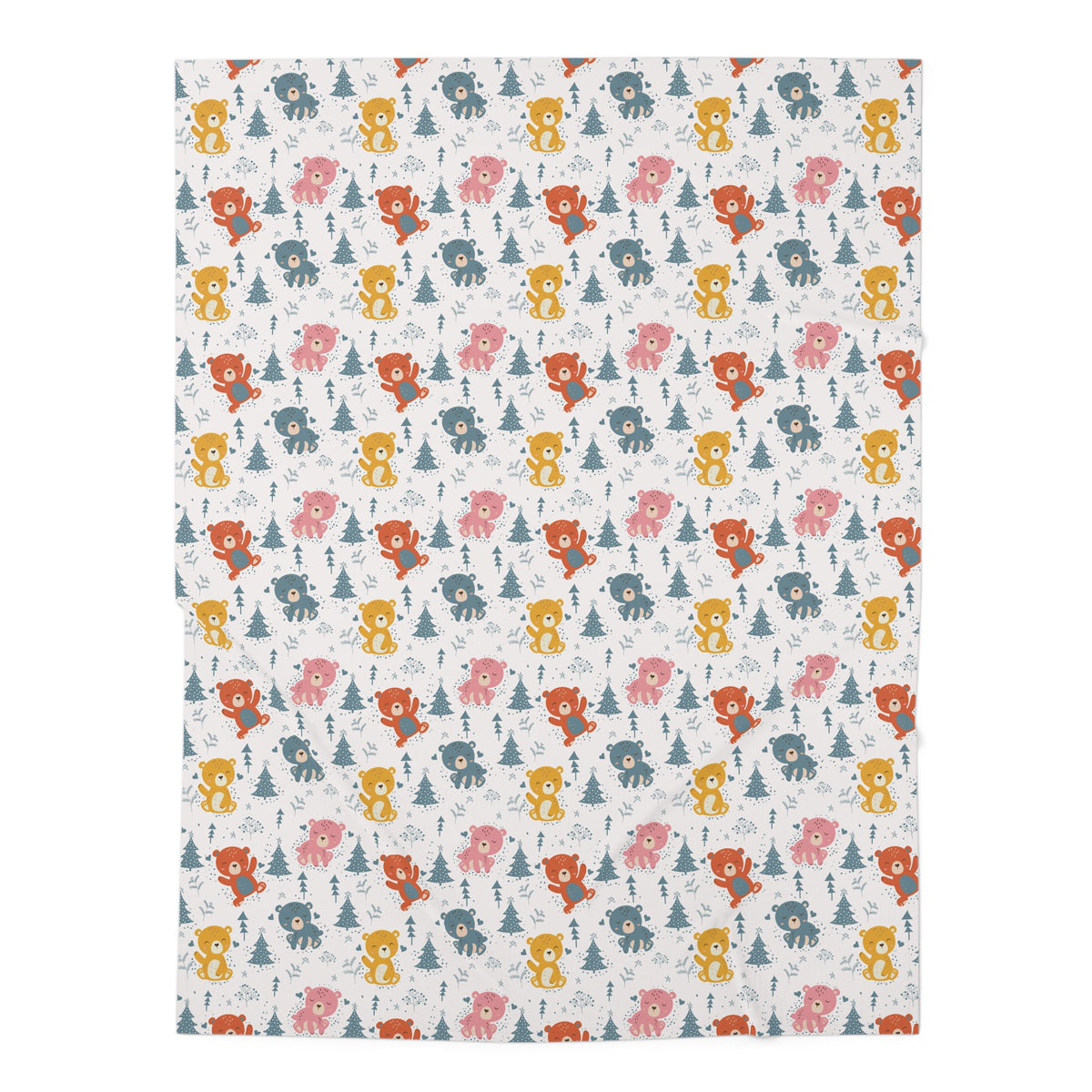 Cute Unisex Bears in Forest Baby Swaddle Blanket