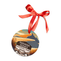 Indiana Dunes Christmas Ornament with Ribbon