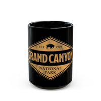 Grand Canyon National Park souvenir mug with buffalo emblem design