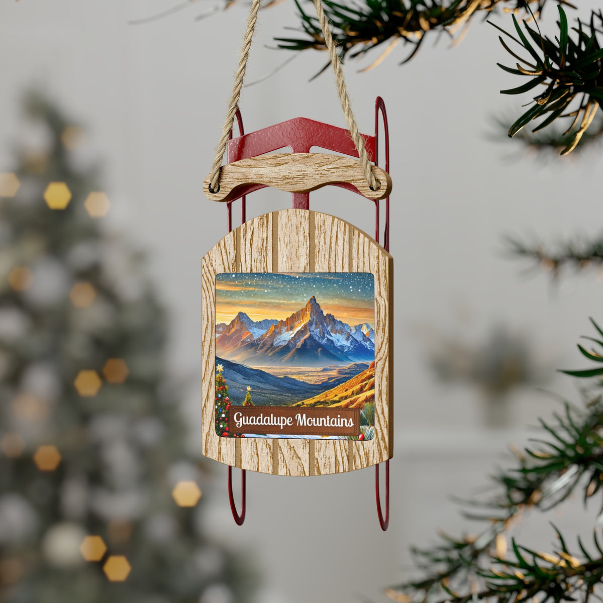 Guadalupe Mountains National Park Christmas Sled Ornament