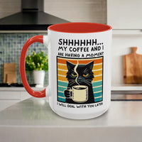 Funny Black Cat Coffee Mug with Free Shipping, Microwave and Dishwasher Safe