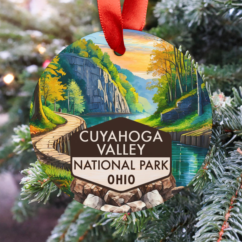 Cuyahoga Christmas Ornament with Ribbon