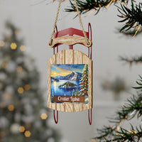 Crater Lake National Park Christmas Sled Ornament