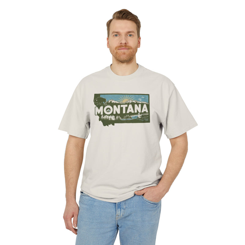 Montana Retro State  Unisex Heavy Faded Tee