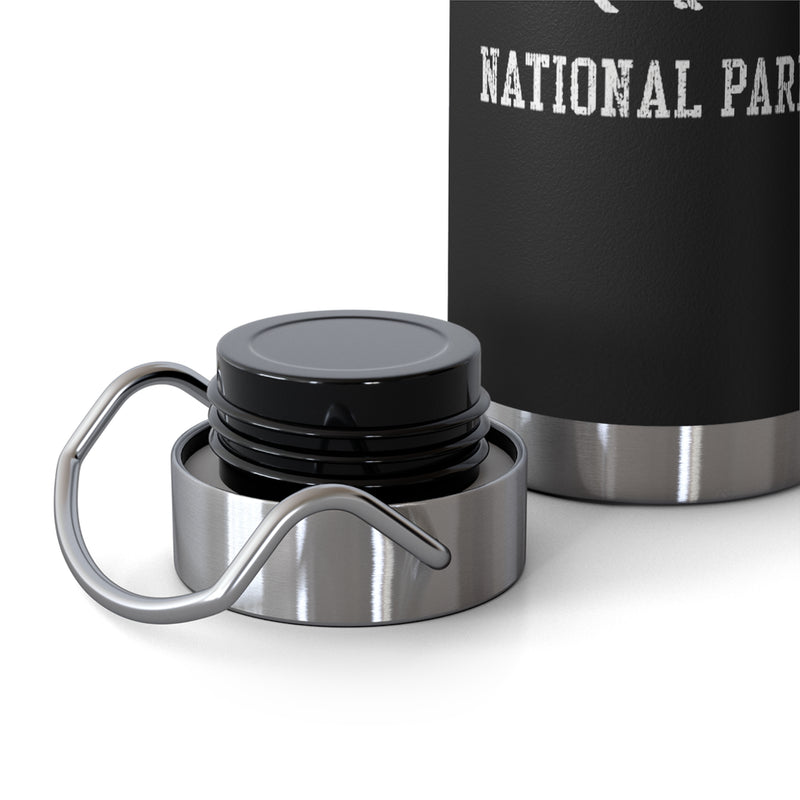 Grand Canyon National Park souvenir water bottle featuring a wolf design and stainless steel construction.