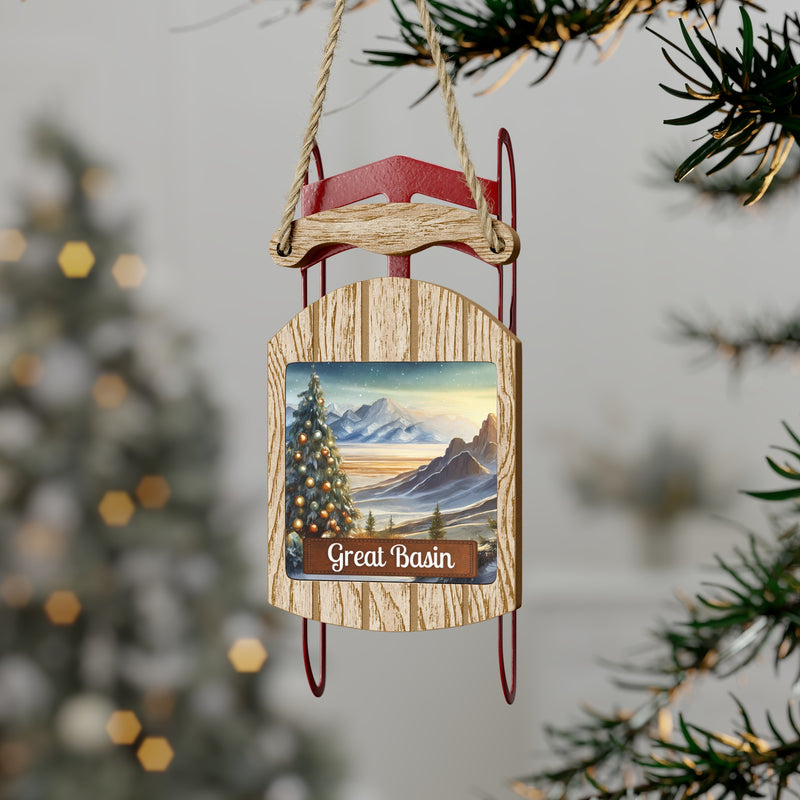 Great Basin National Park Christmas Sled Ornament