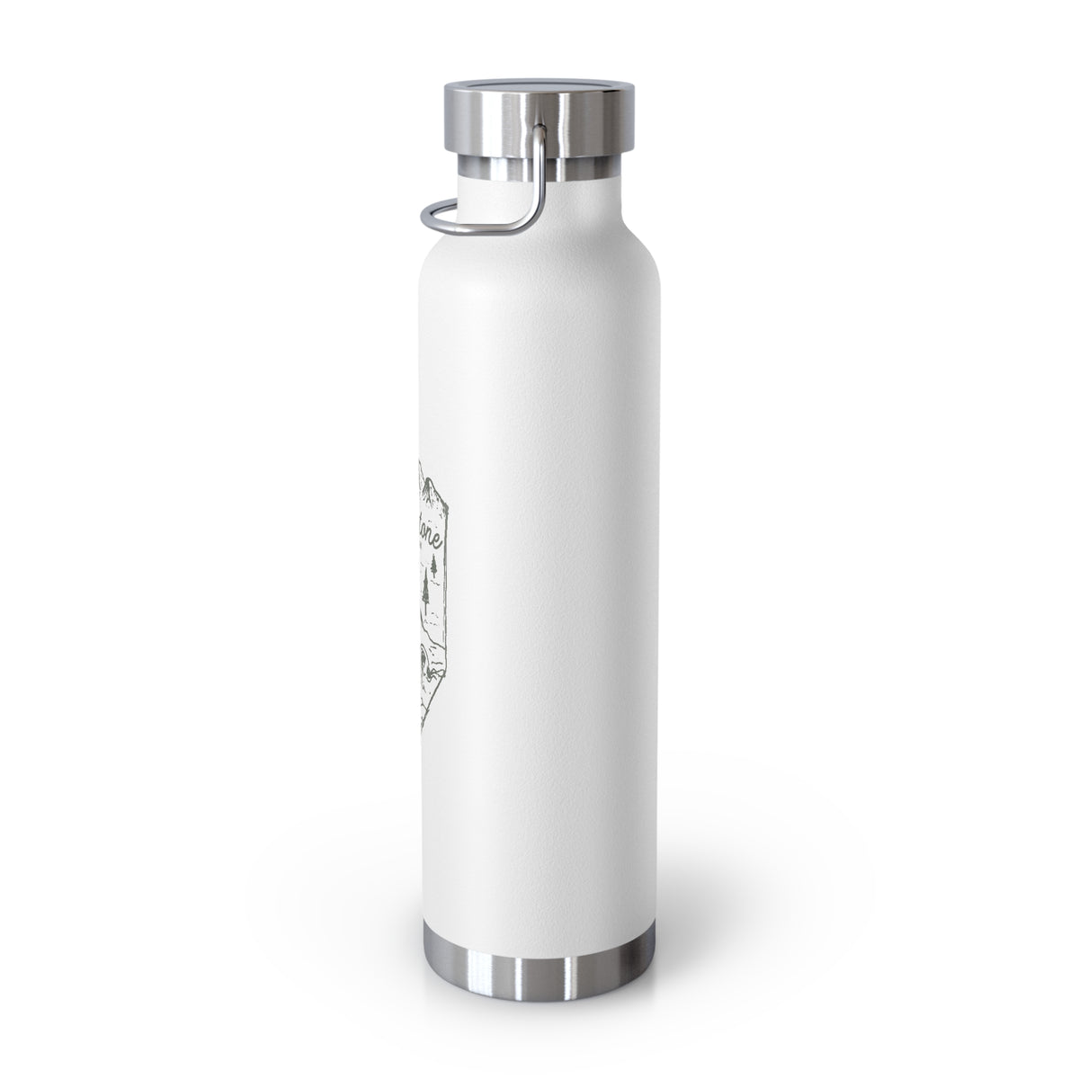 Image of a stainless steel water bottle featuring a design from Yellowstone National Park.