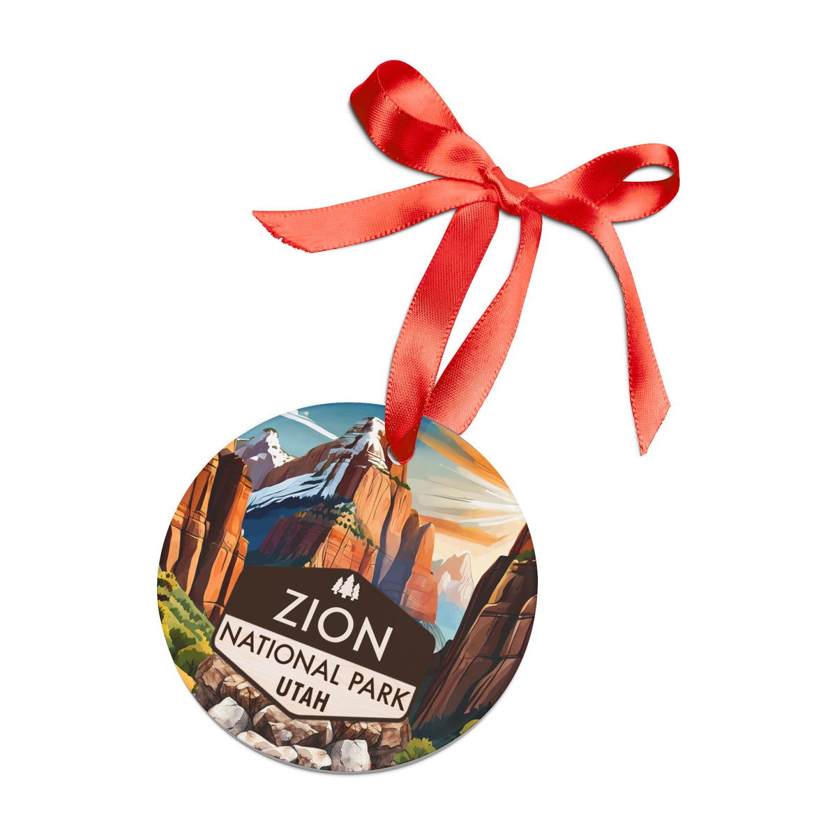 Zion Christmas Ornament with Ribbon