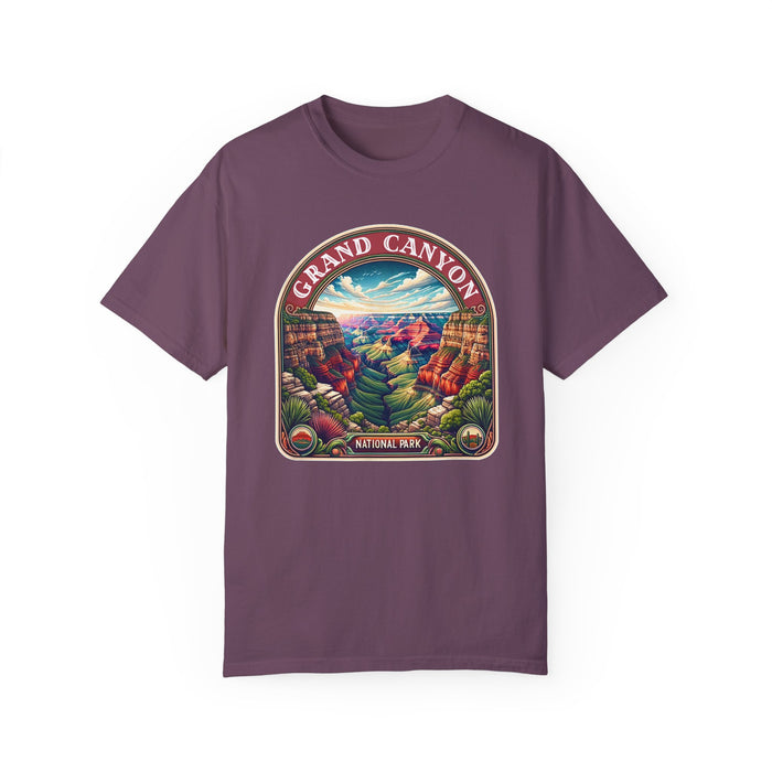 Grand Canyon National Park T-shirt featuring an artistic scenic graphic design of the canyon landscape.