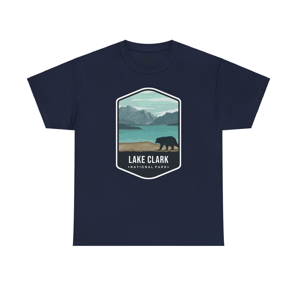 Lake Clark National Park T-Shirt with Bear and Mountain Lake Scene