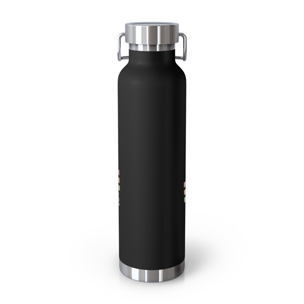 Image of a stainless steel water bottle featuring a retro design from Zion National Park in Utah.