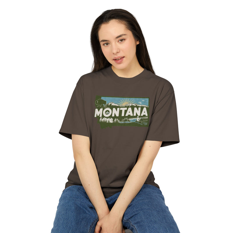 Montana Retro State  Unisex Heavy Faded Tee