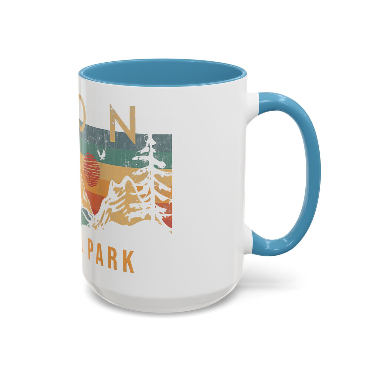 Zion National Park Mug - Ceramic Coffee Tea Cup with Vintage Mountain Sunset Design