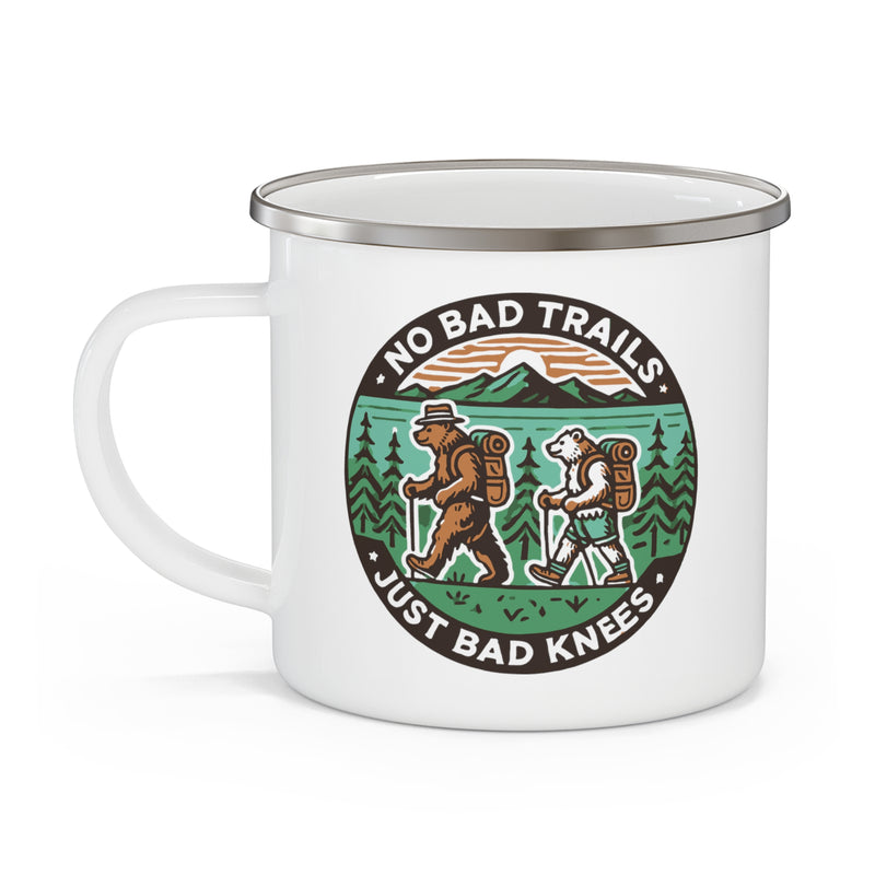 Funny No Bad Trails Enamel Camping Mug