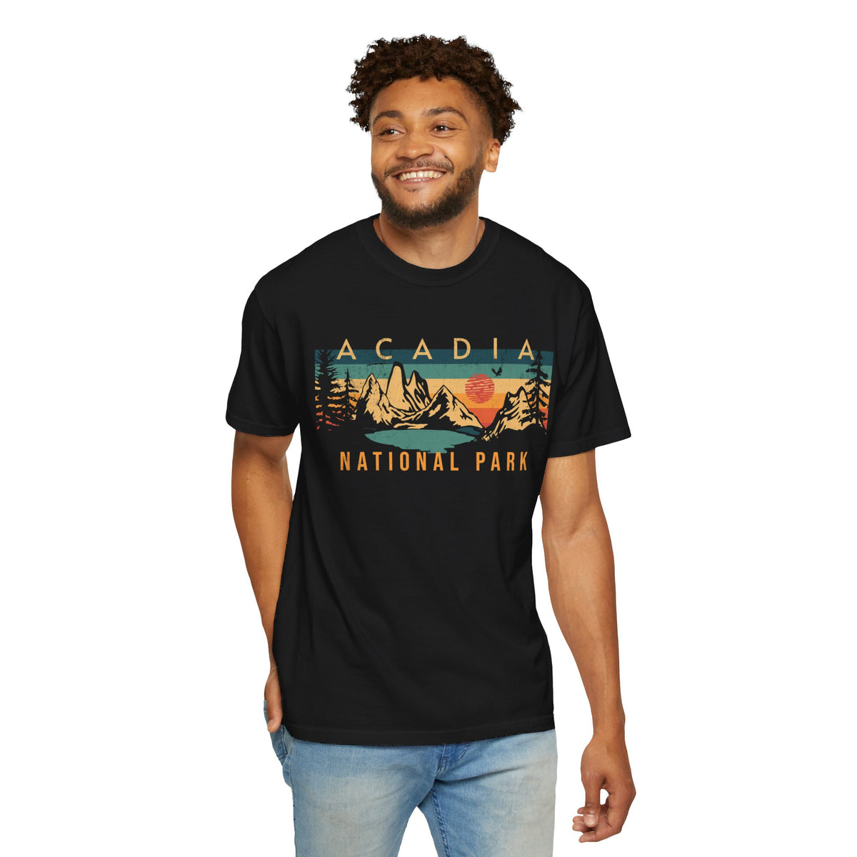 Acadia National Park Souvenir Tee with Mountains