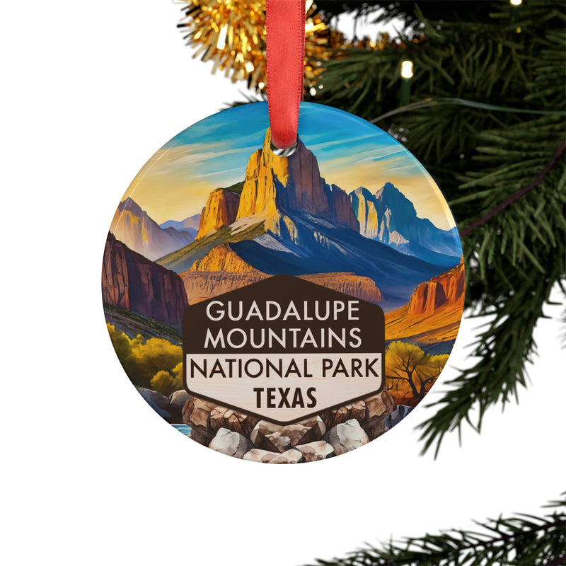 Guadalupe Mountains Christmas Ornament with Ribbon