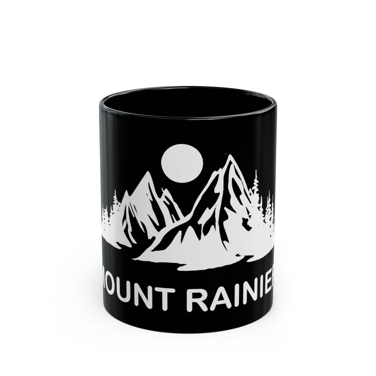 Mount Rainier National Park souvenir mug with moonlit mountain design