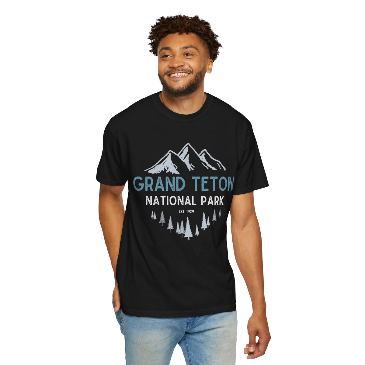 Grand Teton Mountain Souvenir Tee with Trees