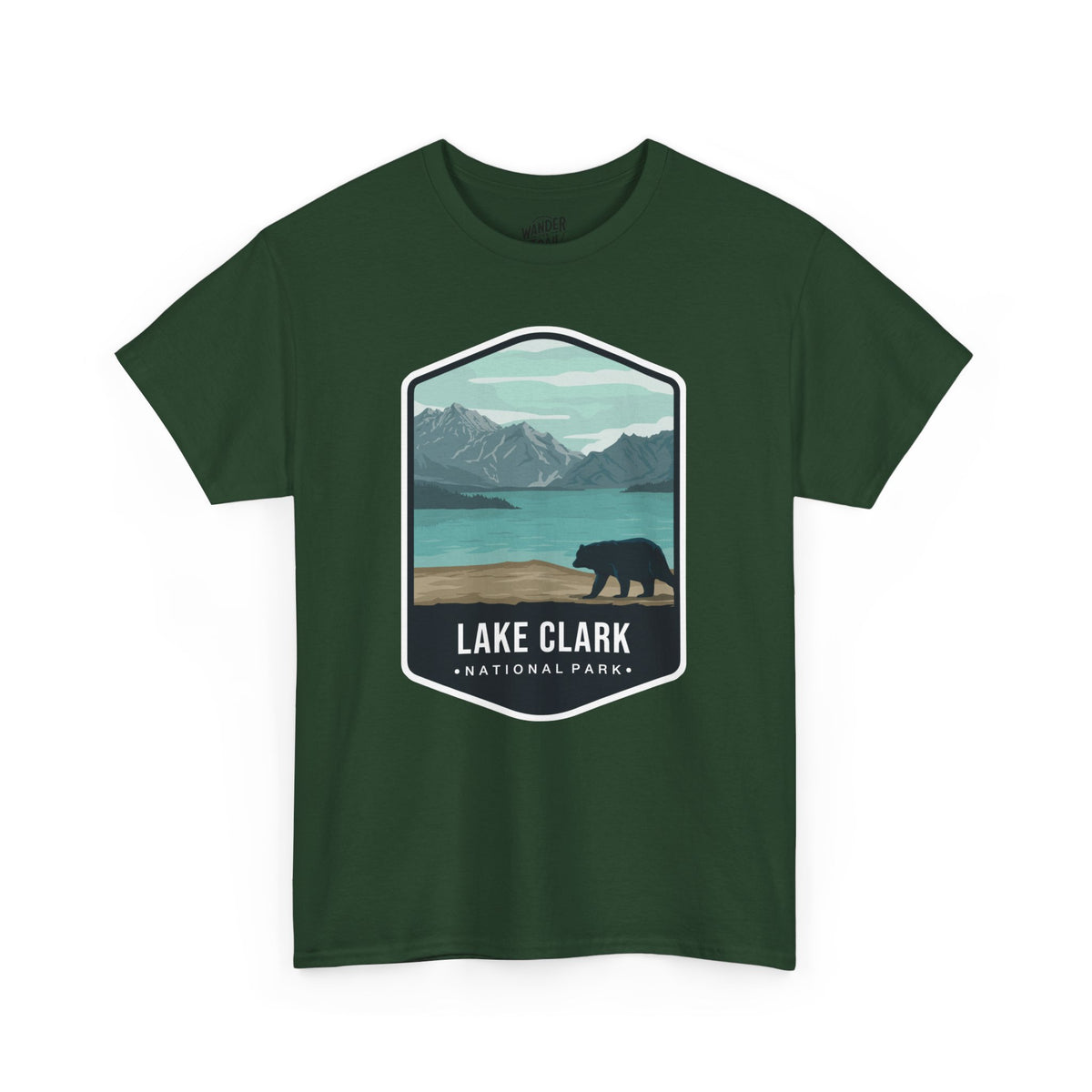 Lake Clark National Park T-Shirt with Bear and Mountain Lake Scene