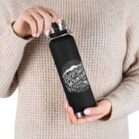 Image of an insulated souvenir bottle featuring a nature-themed design with the text "Great Smoky Mountains National Park, Tennessee & North Carolina."