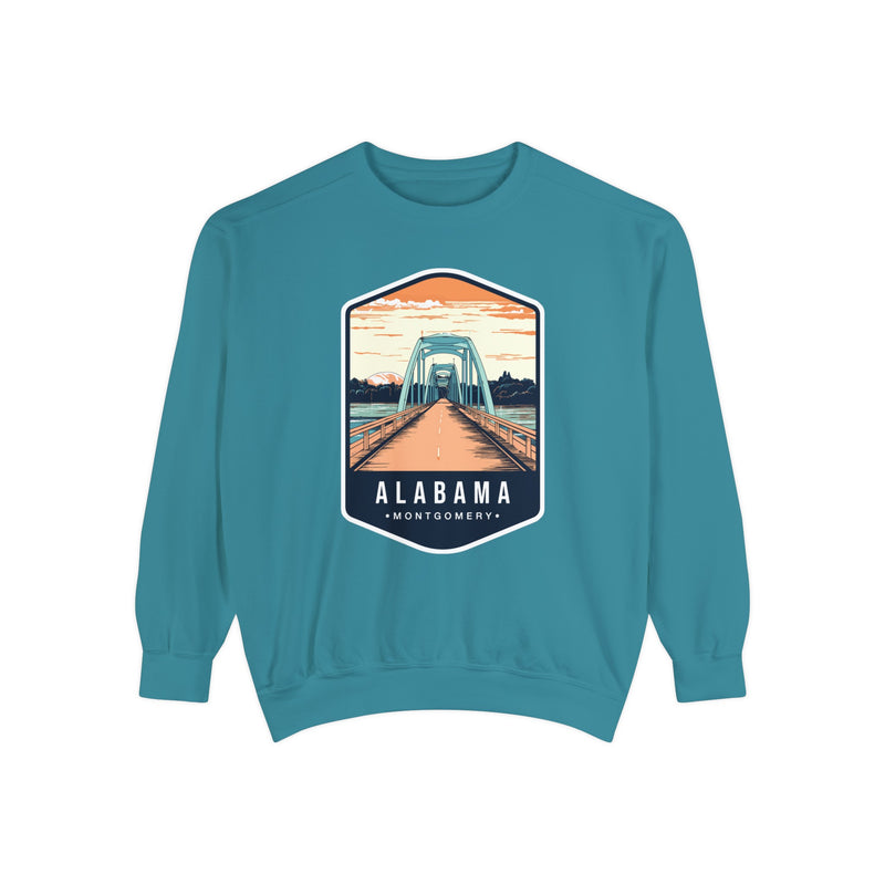 Vintage Alabama Montgomery Bridge Sweatshirt - Retro Travel Design