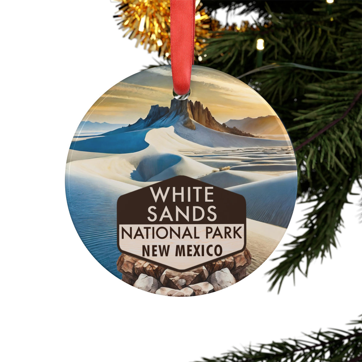 White Sands Christmas Ornament with Ribbon