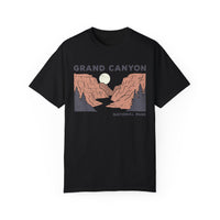 Grand Canyon National Park T-shirt featuring a night scene graphic design with a moon over the canyon landscape.