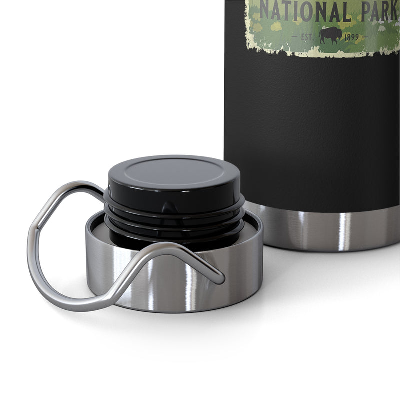 Mount Rainier National Park stainless steel water bottle with scenic design and durable construction.