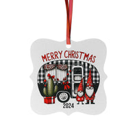 Gnome Camping Aluminum Christmas Ornament