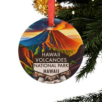 Hawaii Volcanoes Christmas Ornament with Ribbon