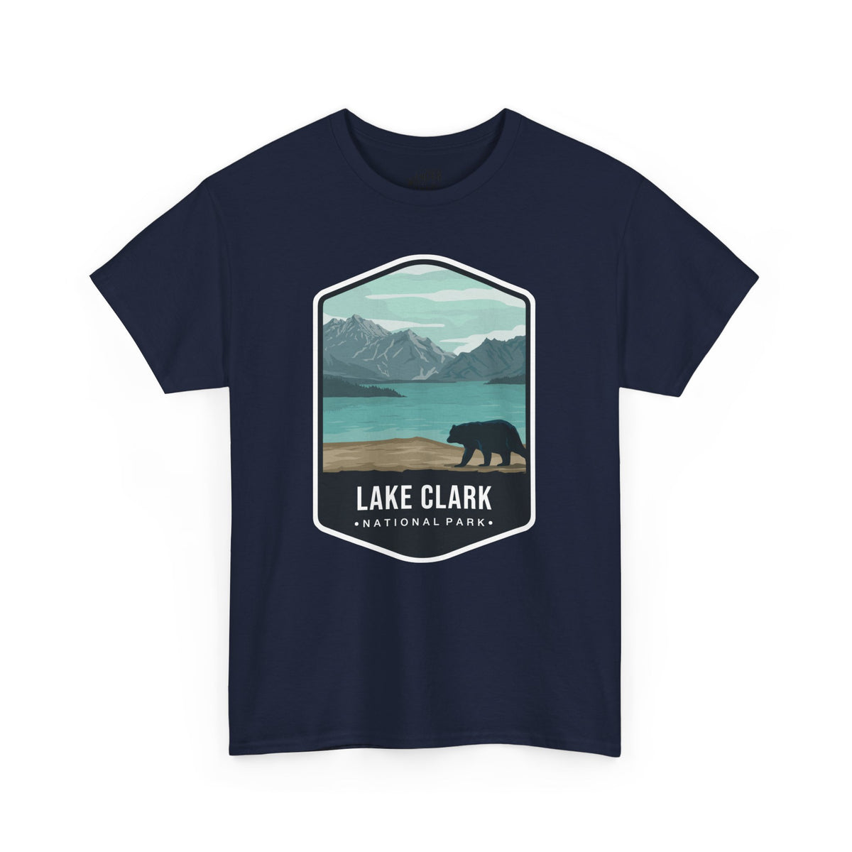 Lake Clark National Park T-Shirt with Bear and Mountain Lake Scene