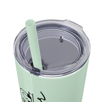 Happy Camper Skinny Tumbler with Straw, 20oz