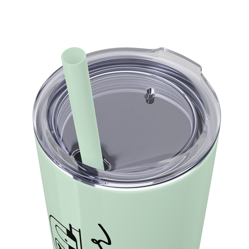 Happy Camper Skinny Tumbler with Straw, 20oz