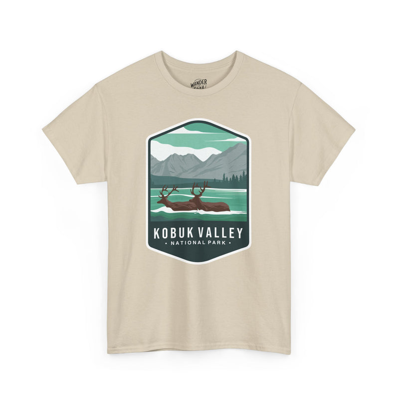 Kobuk Valley National Park T-Shirt with Caribou and Mountain Landscape Illustration