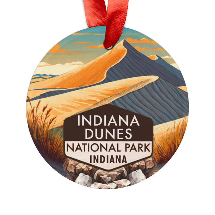 Indiana Dunes Christmas Ornament with Ribbon