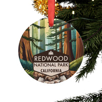 Redwood Christmas Ornament with Ribbon