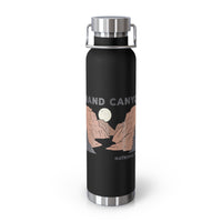 Grand Canyon National Park souvenir water bottle featuring a moonlit landscape design and stainless steel construction.