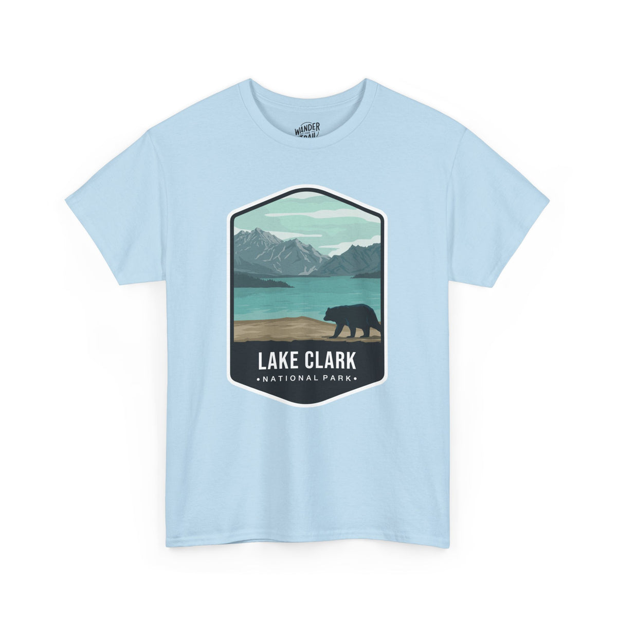 Lake Clark National Park T-Shirt with Bear and Mountain Lake Scene