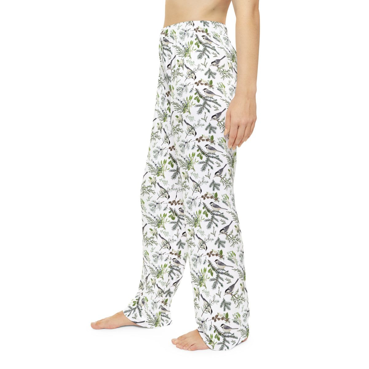 Pinecones and Birds Pattern Women's Pajama Pants