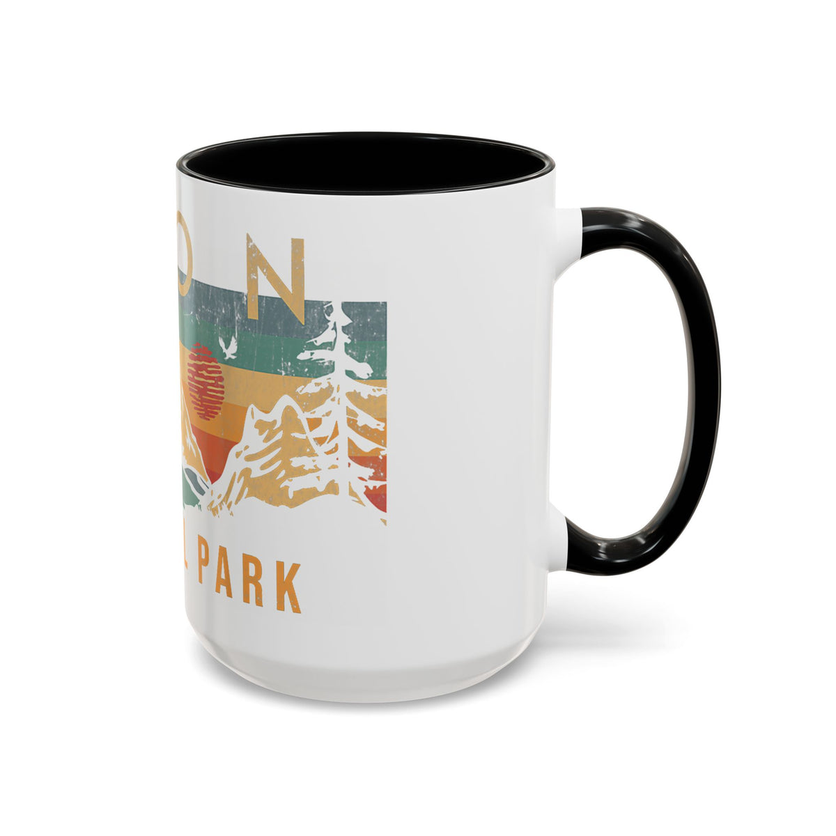 Zion National Park Mug - Ceramic Coffee Tea Cup with Vintage Mountain Sunset Design