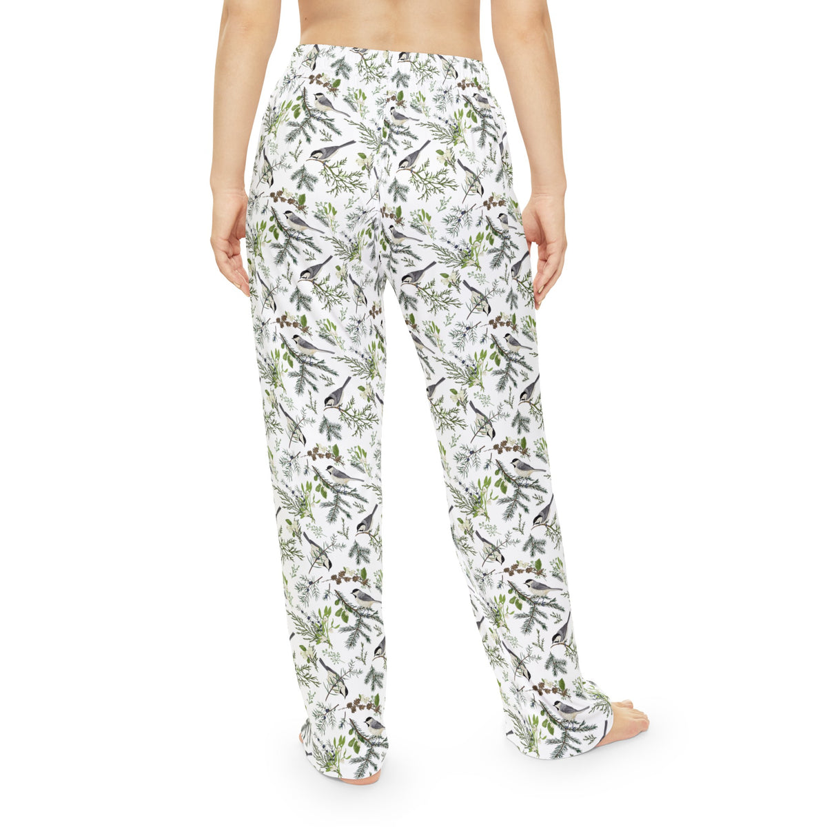 Pinecones and Birds Pattern Women's Pajama Pants