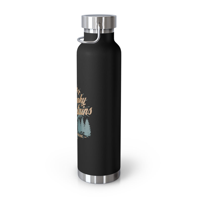 Great Smoky Mountains National Park souvenir bottle with scenic mountain design.