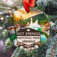 Hot Springs Christmas Ornament with Ribbon