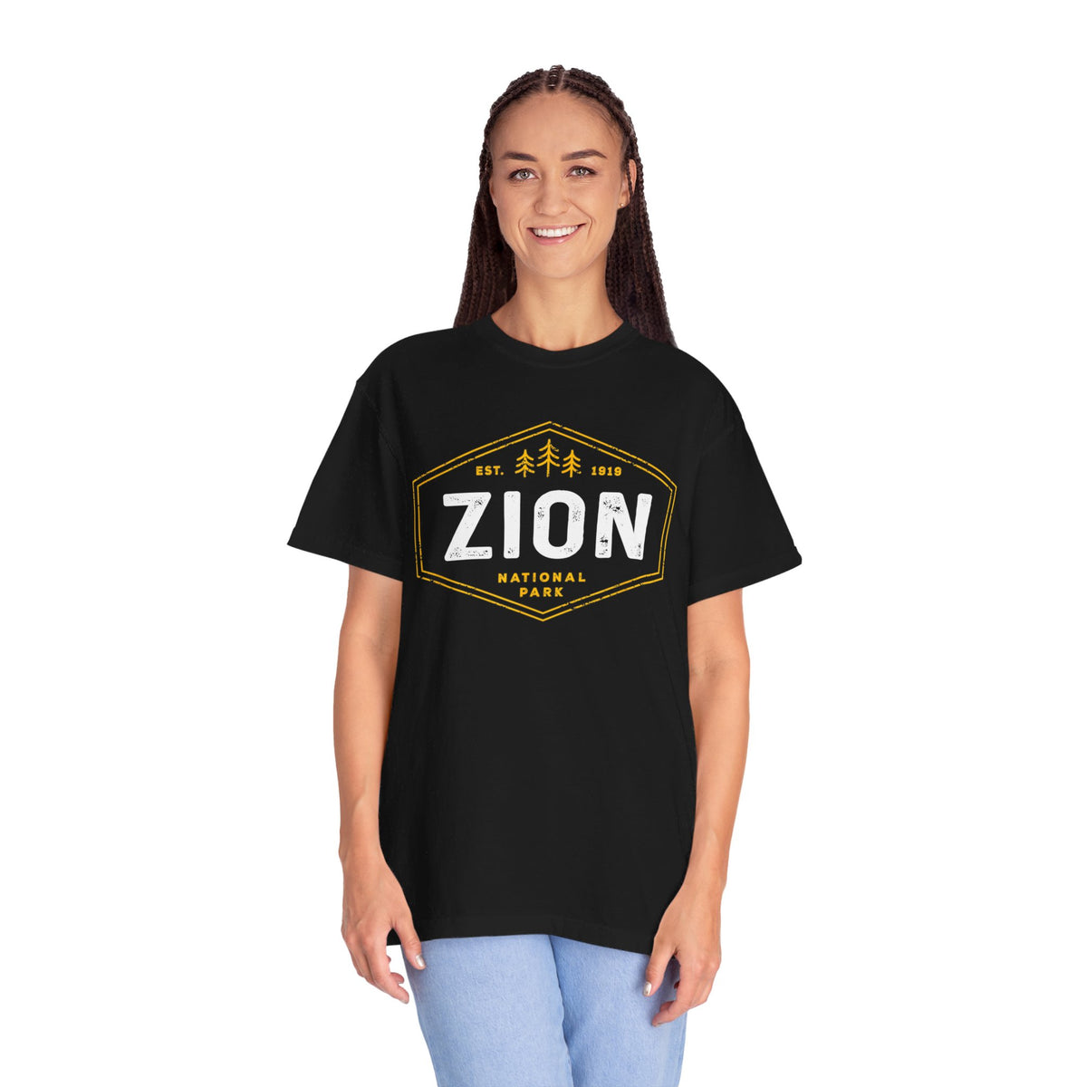 Zion National Park Souvenir T-Shirt with Badge Design