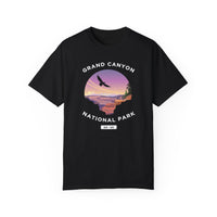 Grand Canyon National Park T-shirt with a scenic bird graphic design featuring a bird flying over the canyon.